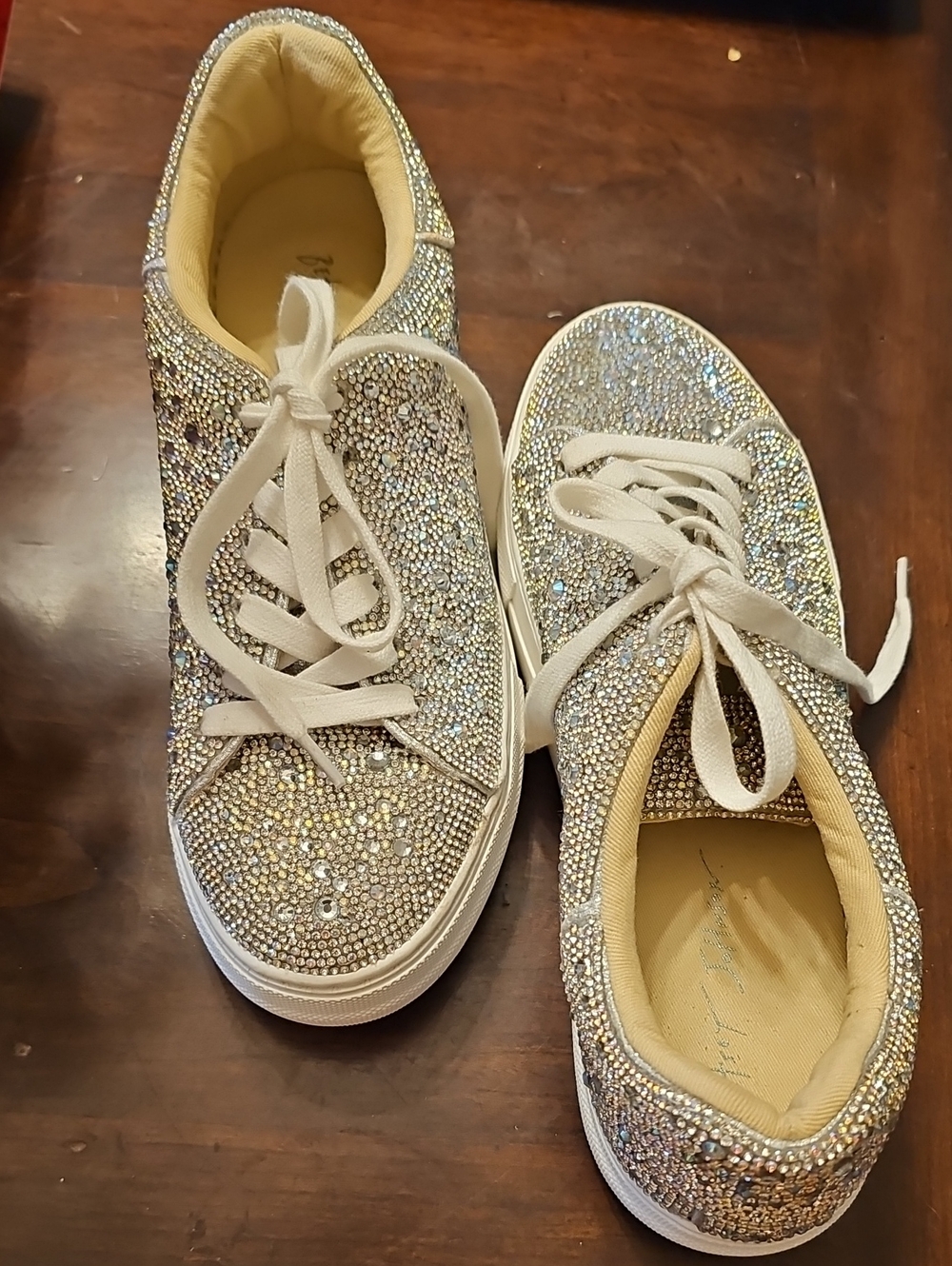 Betsey Johnsen Rinestone Sneakers. Sz 8 Excellent Condition
